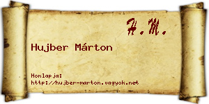 Hujber Márton névjegykártya